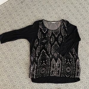 Rebecca Taylor snakeskin velvet long sleeve top - Small